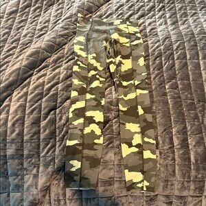 Lululemon Athletica Camo Leggings - Green and Yellow